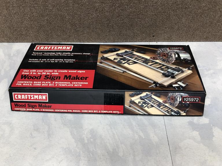 Auction Ohio Craftsman Wood Sign Maker