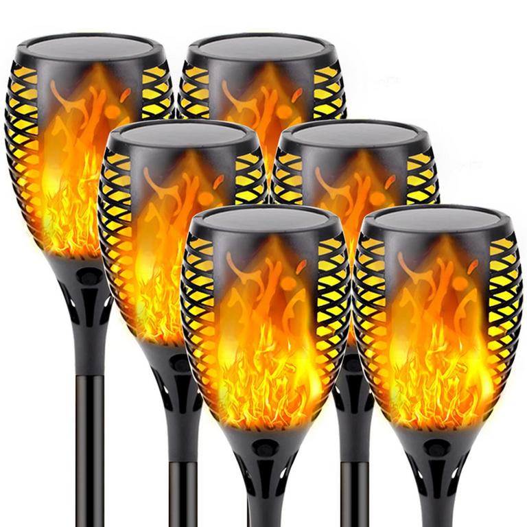 6PK SOLAR FLAME TORCHES