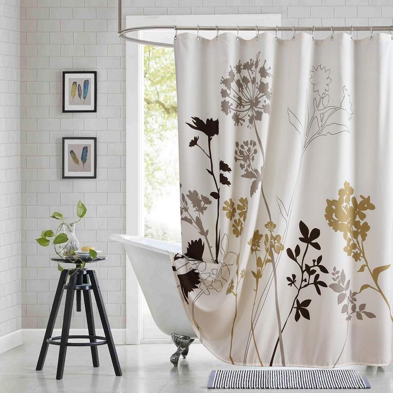 FLORAL FABRIC SHOWER CURTAIN