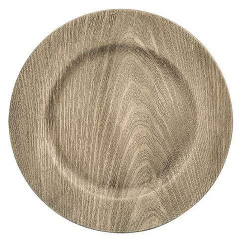 FAUX WOOD CHARGER PLATES