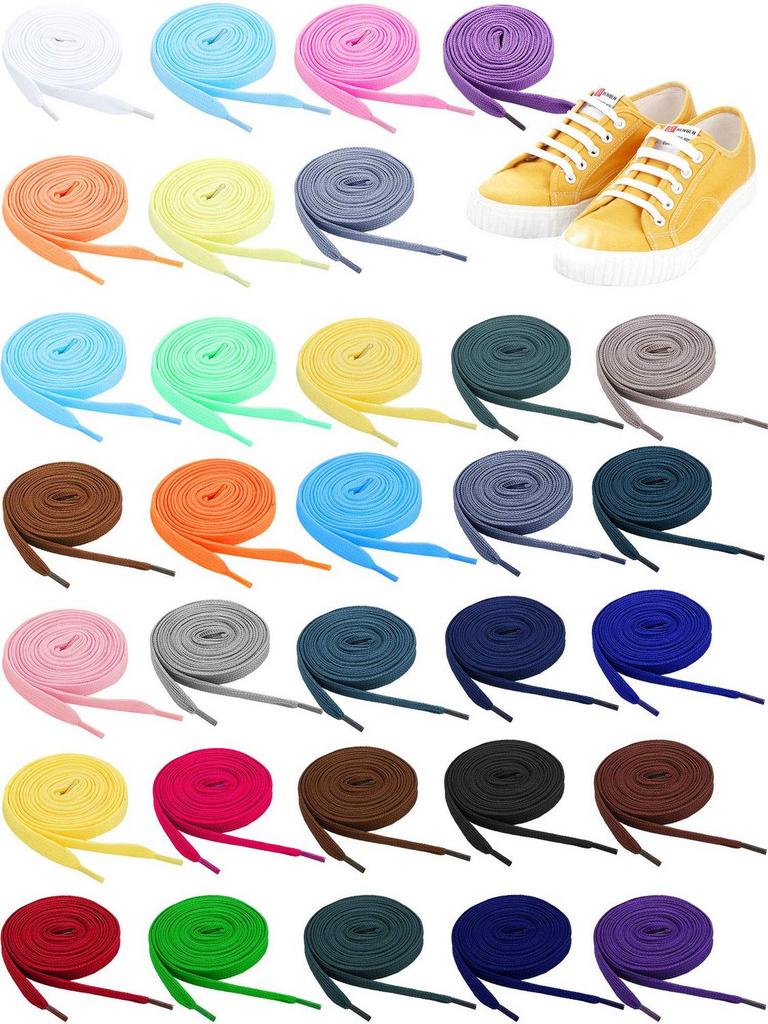 32PK FLAT COLORED SHOE LACES