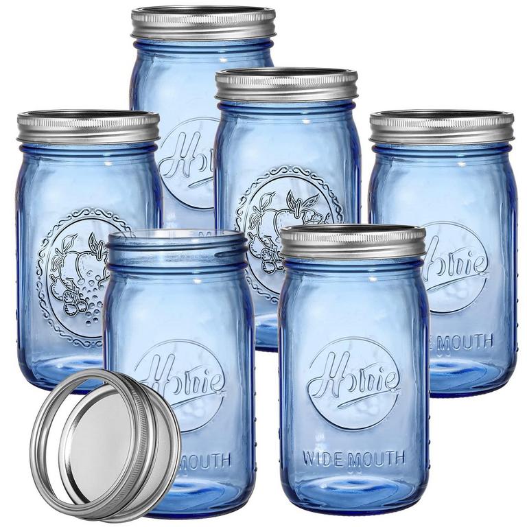TEBERY 6PK BLUE JARS