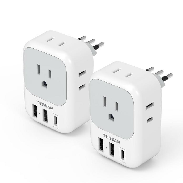 2 TESSAN ITALY PLUG ADAPTERS