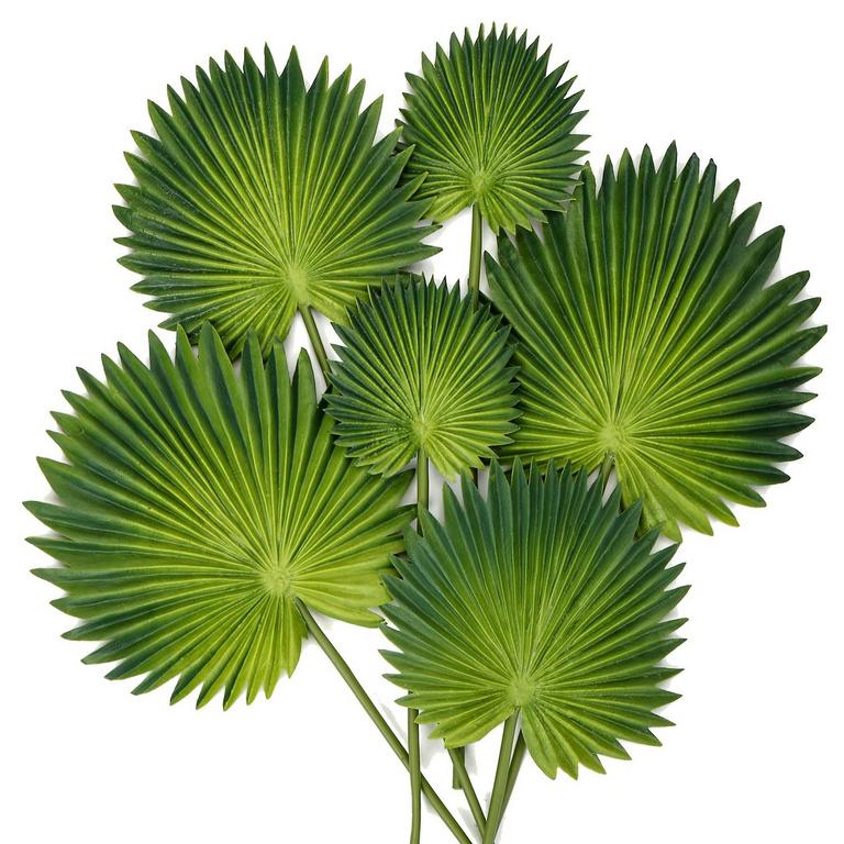6 ARTIFICIAL PALM LEAVES
