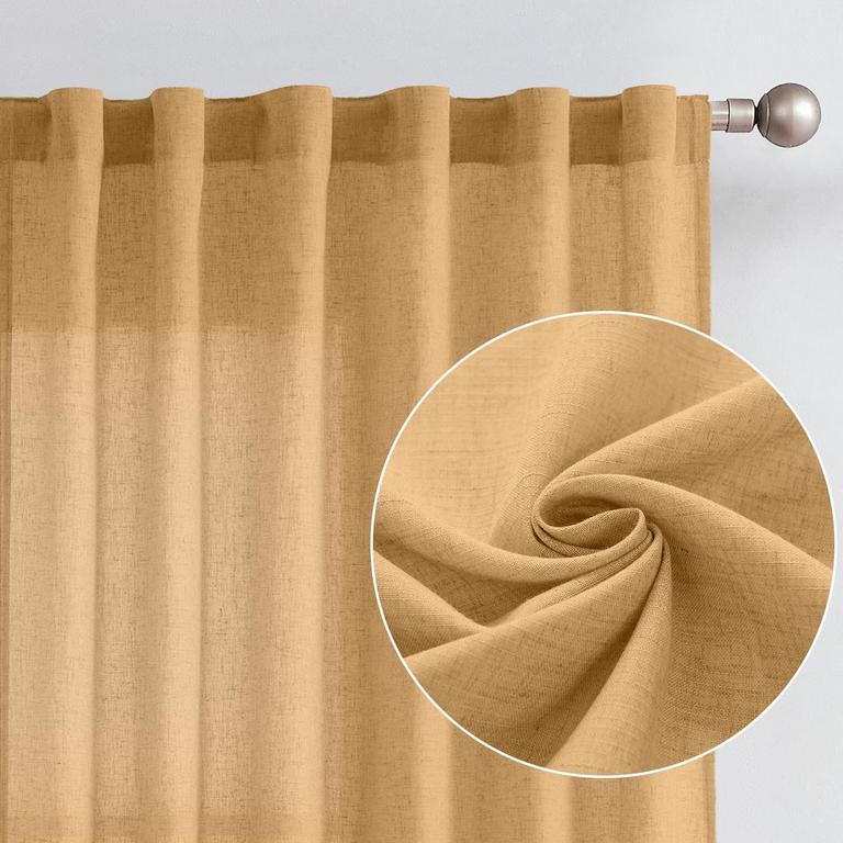 JINCHAN LINEN CURTAINS 96IN