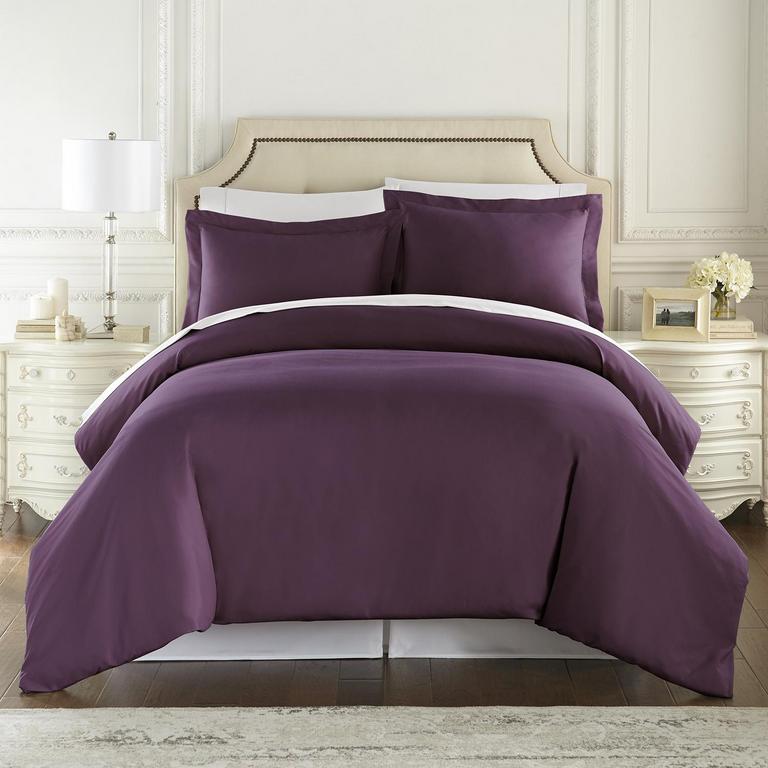 HC COLLECTN PURPLE DUVET COVER 3PC SET 