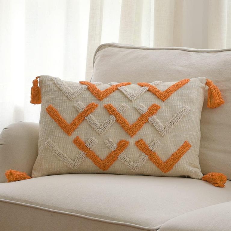 IKATYARN ORANGE LUMBAR PILLOW COVER 