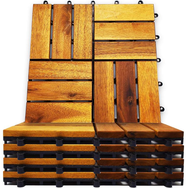 8PK 12X12 WOOD DECK TILES