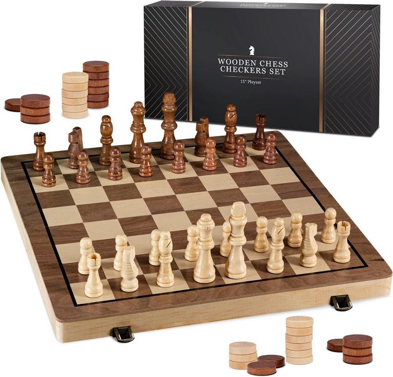 WOODEN CHESS & CHECKERS