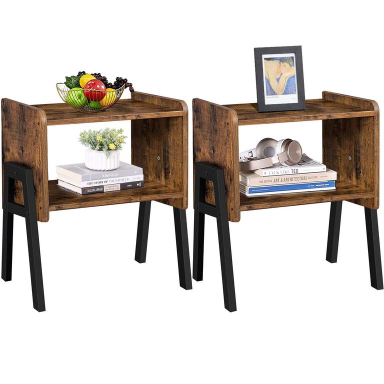2 RUSTIC END TABLES