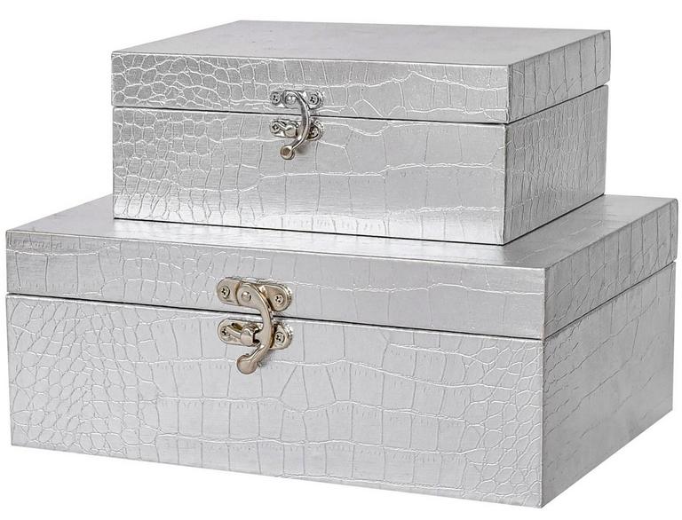 JUMBO SILVER WOODEN BOXES