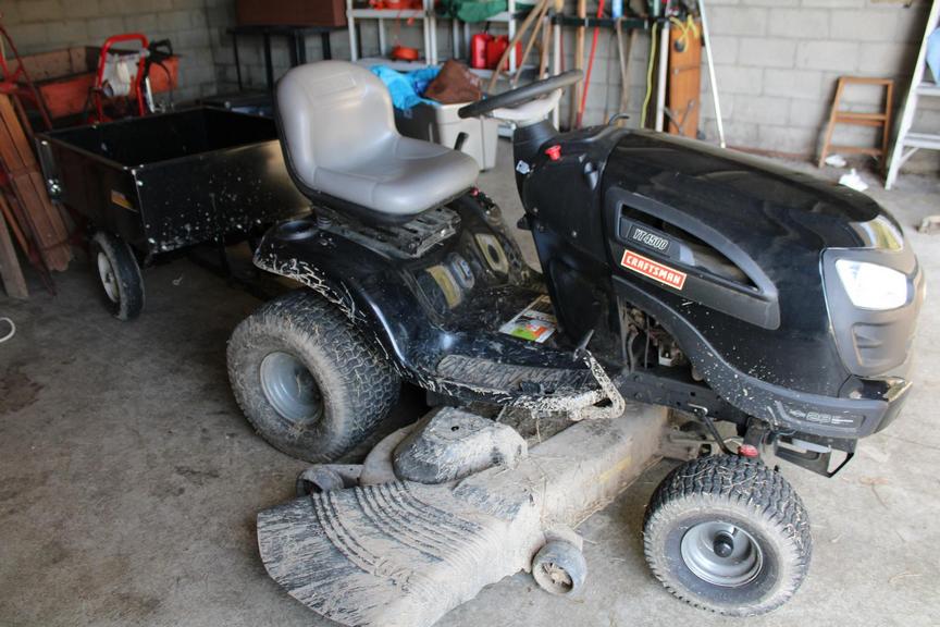 Craftsman riding deals mower cart