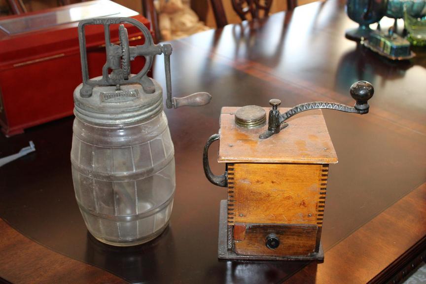 Auction Ohio Butter Churn & Coffee Mill