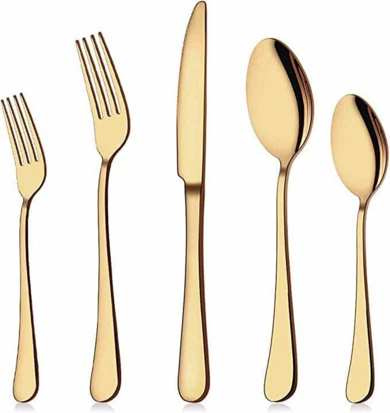 2 GOLD 20-PC SILVERWARE SETS