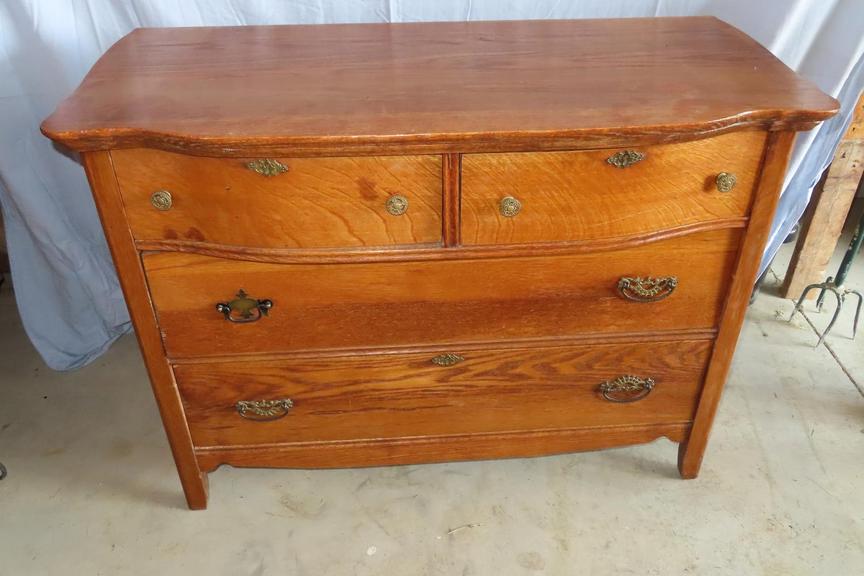 Auction Ohio Oak Bow Front Dresser Base