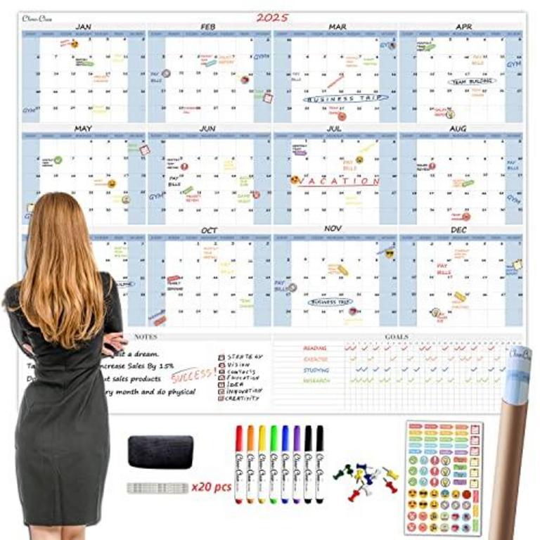 CLEVER 48"X60" WALL CALENDAR