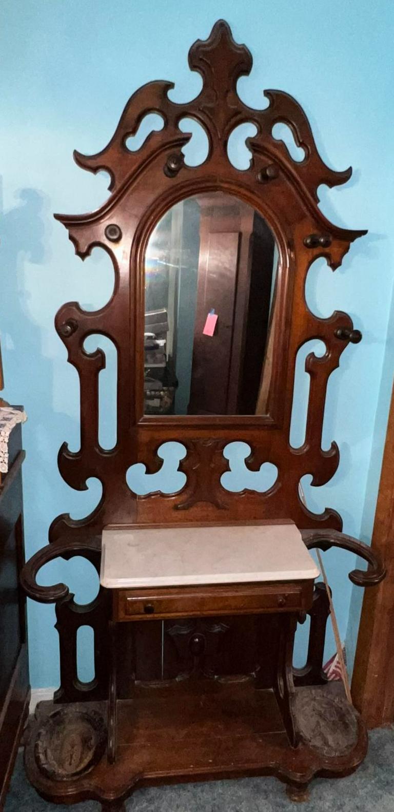 Auction Ohio antique Hall tree