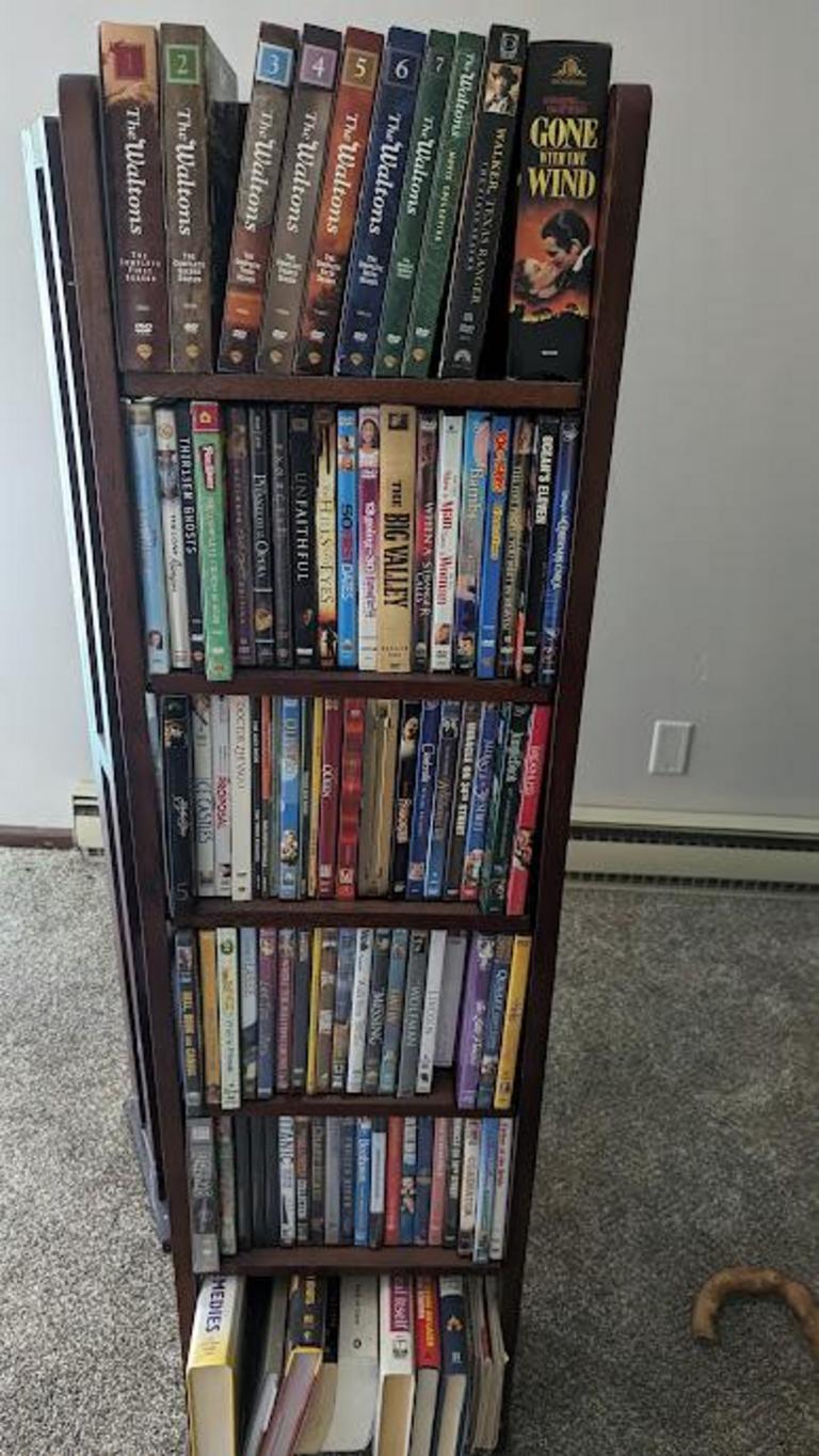 Auction Ohio DVD shelf and contents