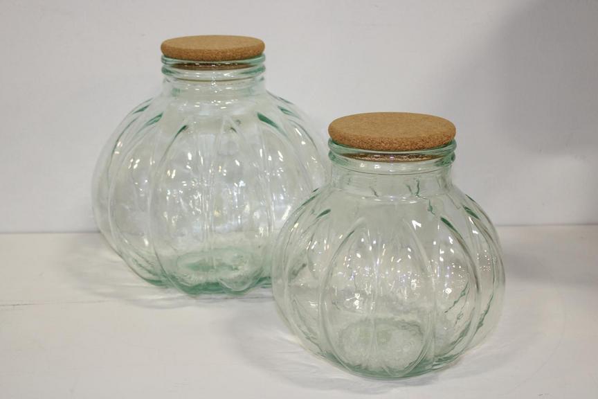 Auction Ohio Glass Pot Belly Jars