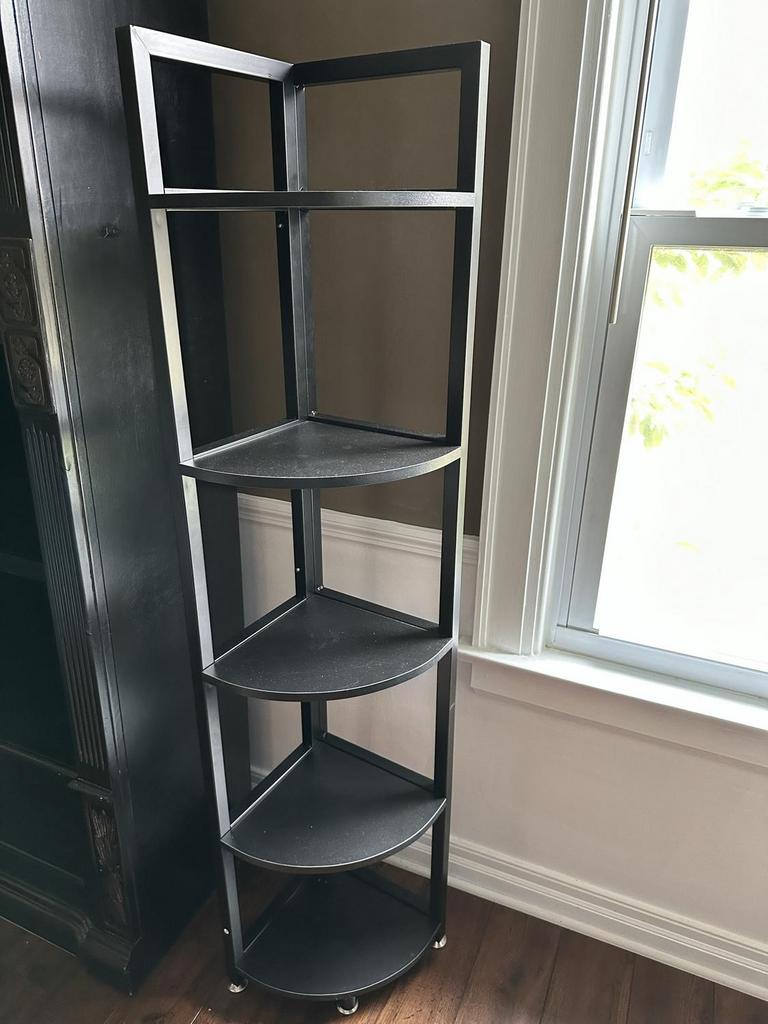 Auction Ohio Modern metal corner shelf