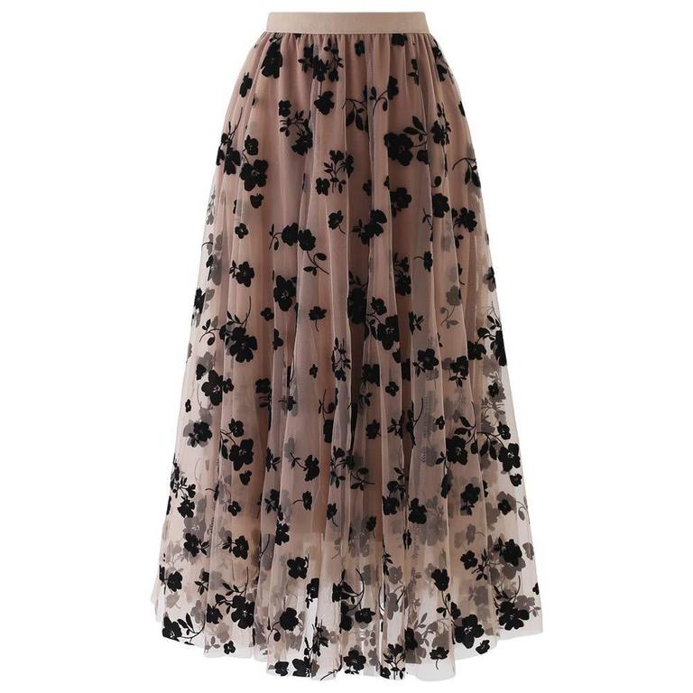 CHICWISH POSY MESH SKIRT S-M