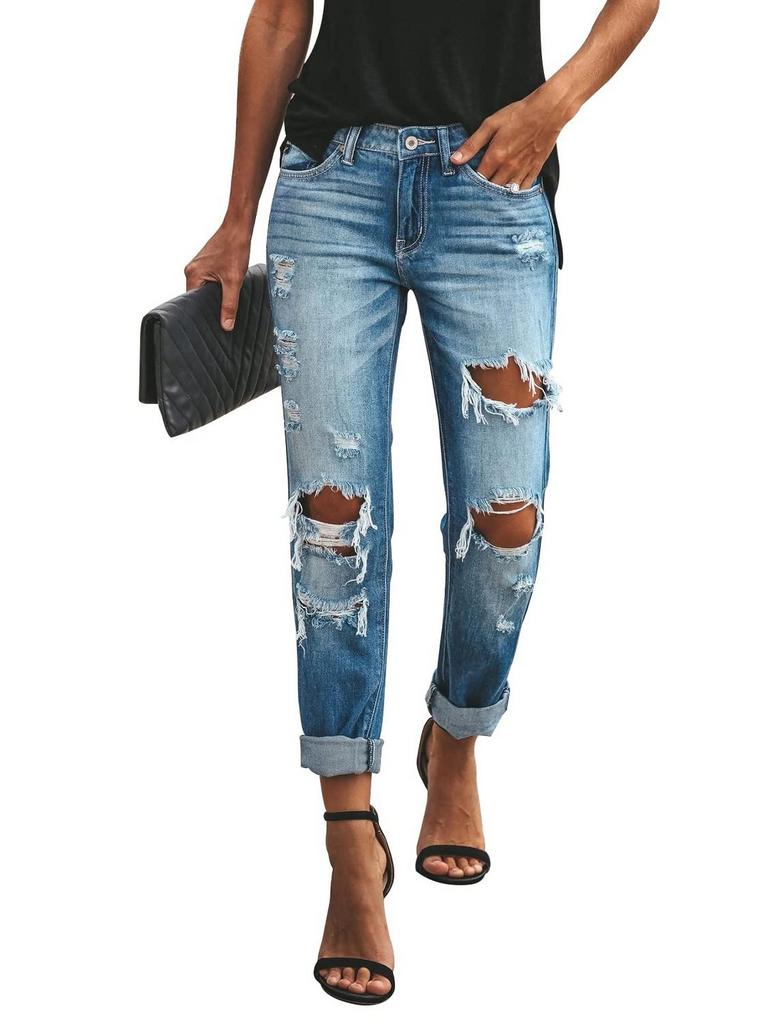 KUNMI RIPPED JEANS