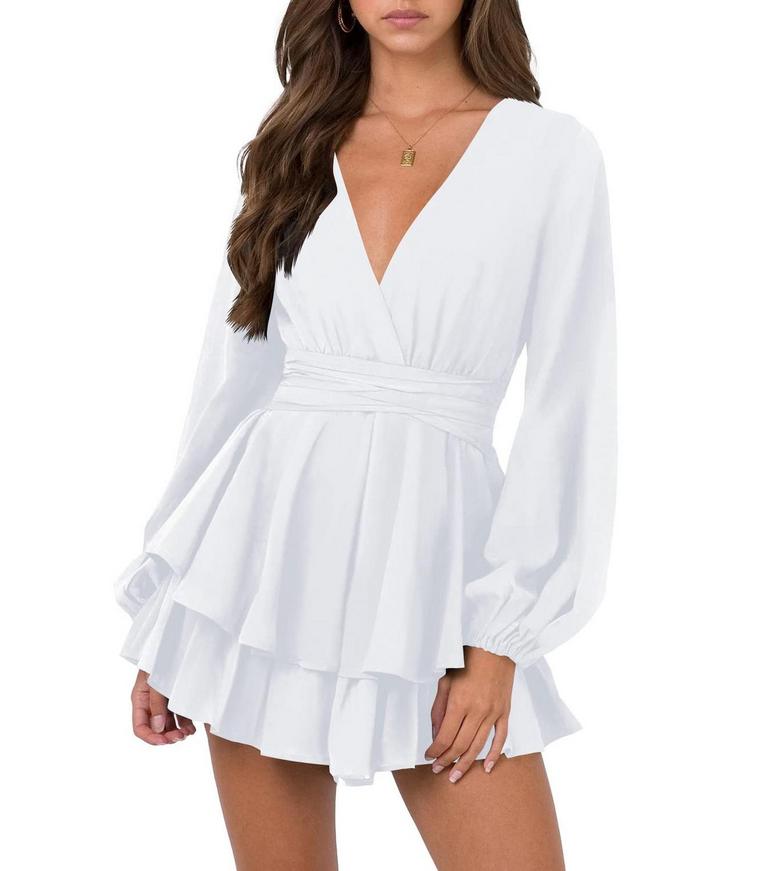 SEXY V NECK WRAP DRESS