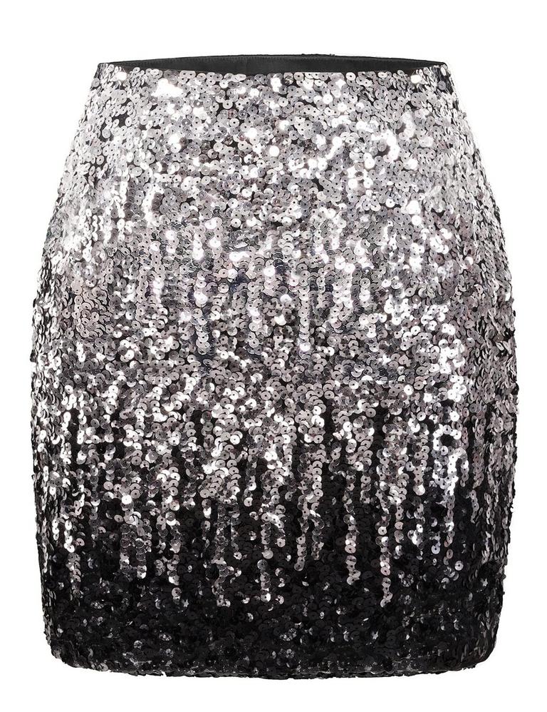 MANER SEQ SKIRT S SILVER