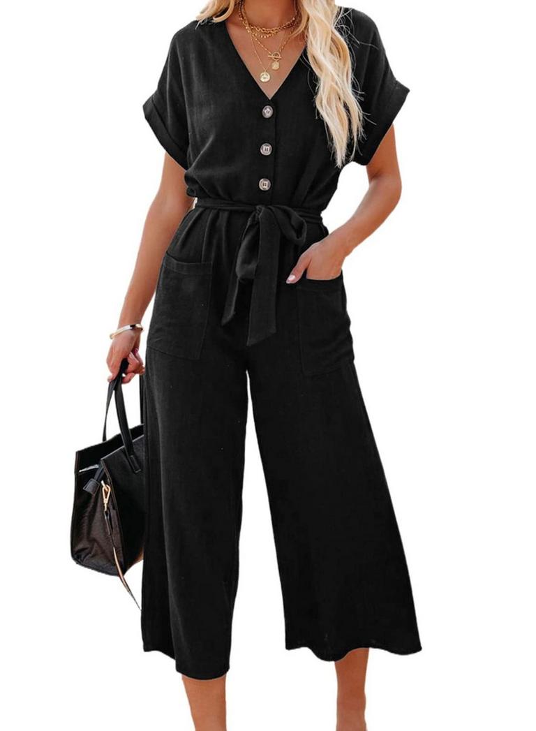 ACELITT BLACK JUMPSUIT S