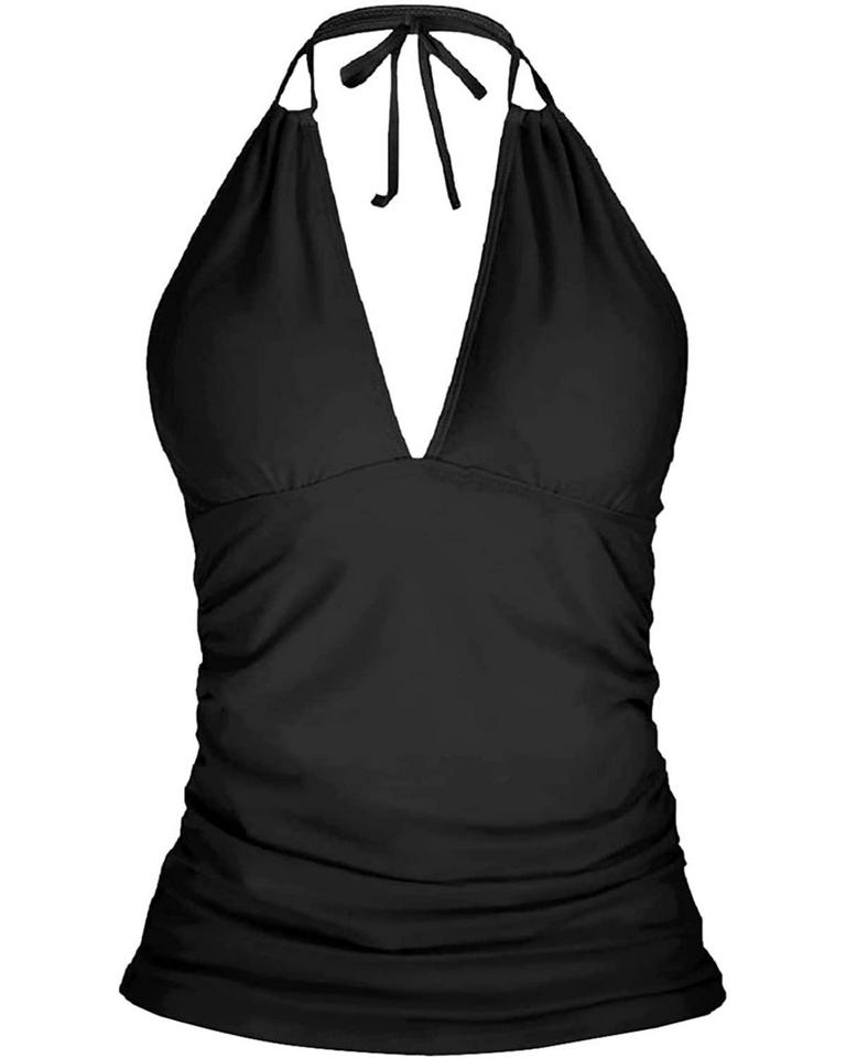 YONIQUE M BLACK TANKINI TOP
