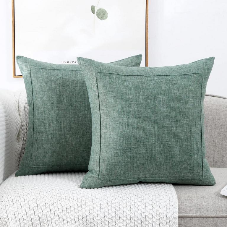JEPEAK BURLAP PILLOW COVERS