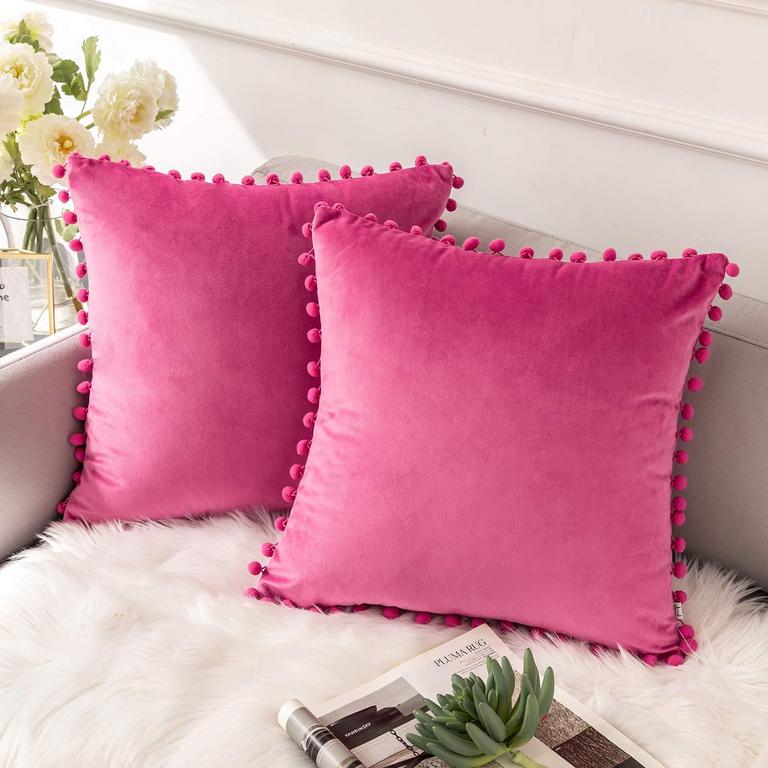 VELVET PINK PILLOW COVERS