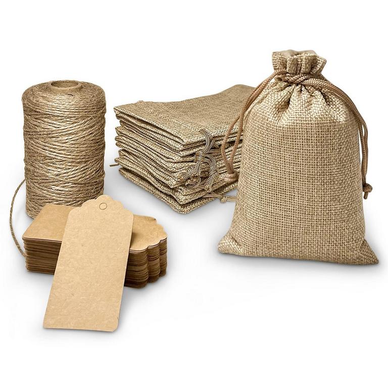 100PC BURLAP GIFT BAGS