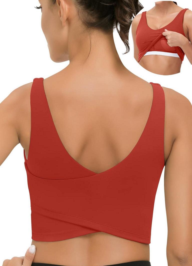 V NECK SPORTS BRA XL