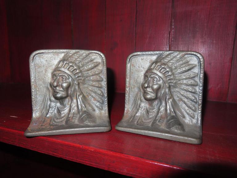 Auction Ohio Pair of Brass Indian Bookends