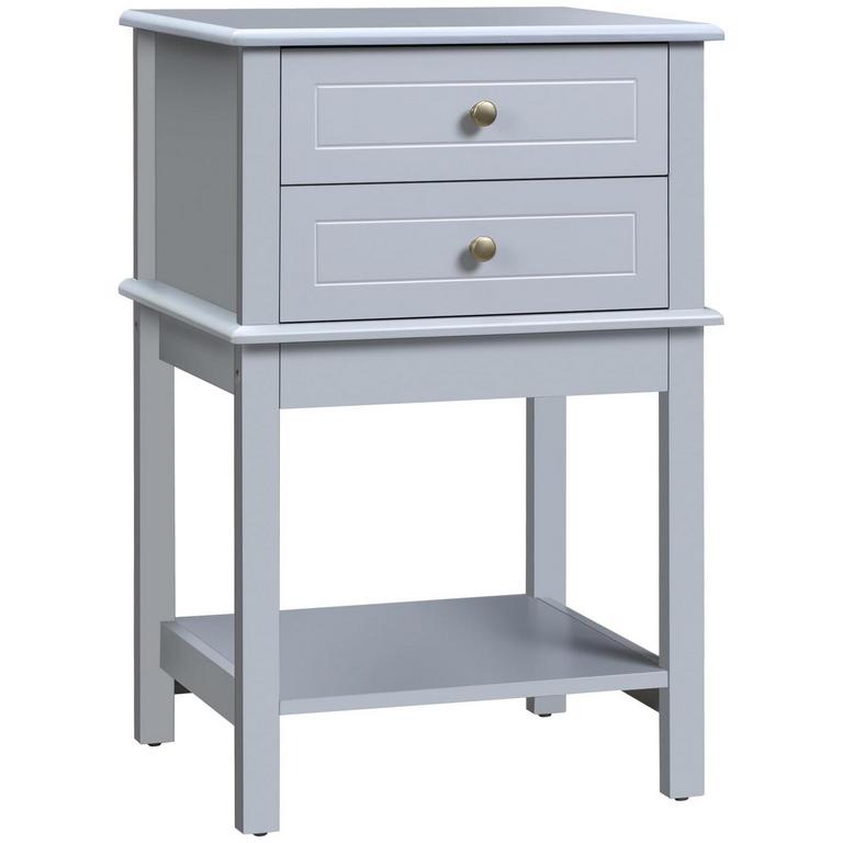 HOMCOM SIDE TABLE 2 DRAWERS
