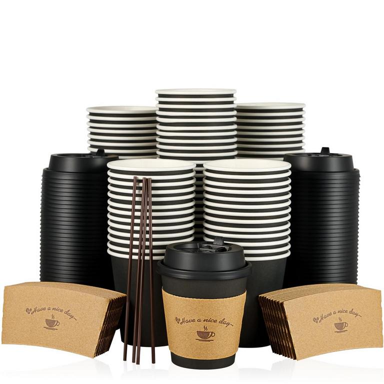 10OZ BLACK COFFEE CUPS