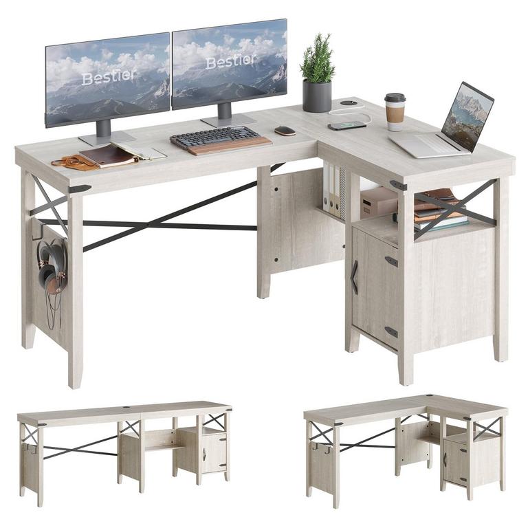 BESTIER 55" L-SHAPED DESK