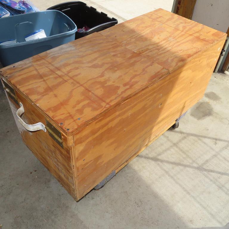 Auction Ohio Rolling Wood Storage Box