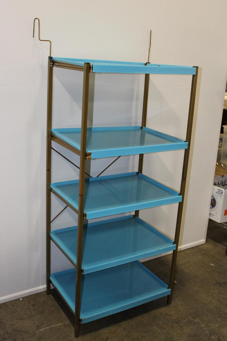 Auction Ohio Blue Metal Shelving Unit