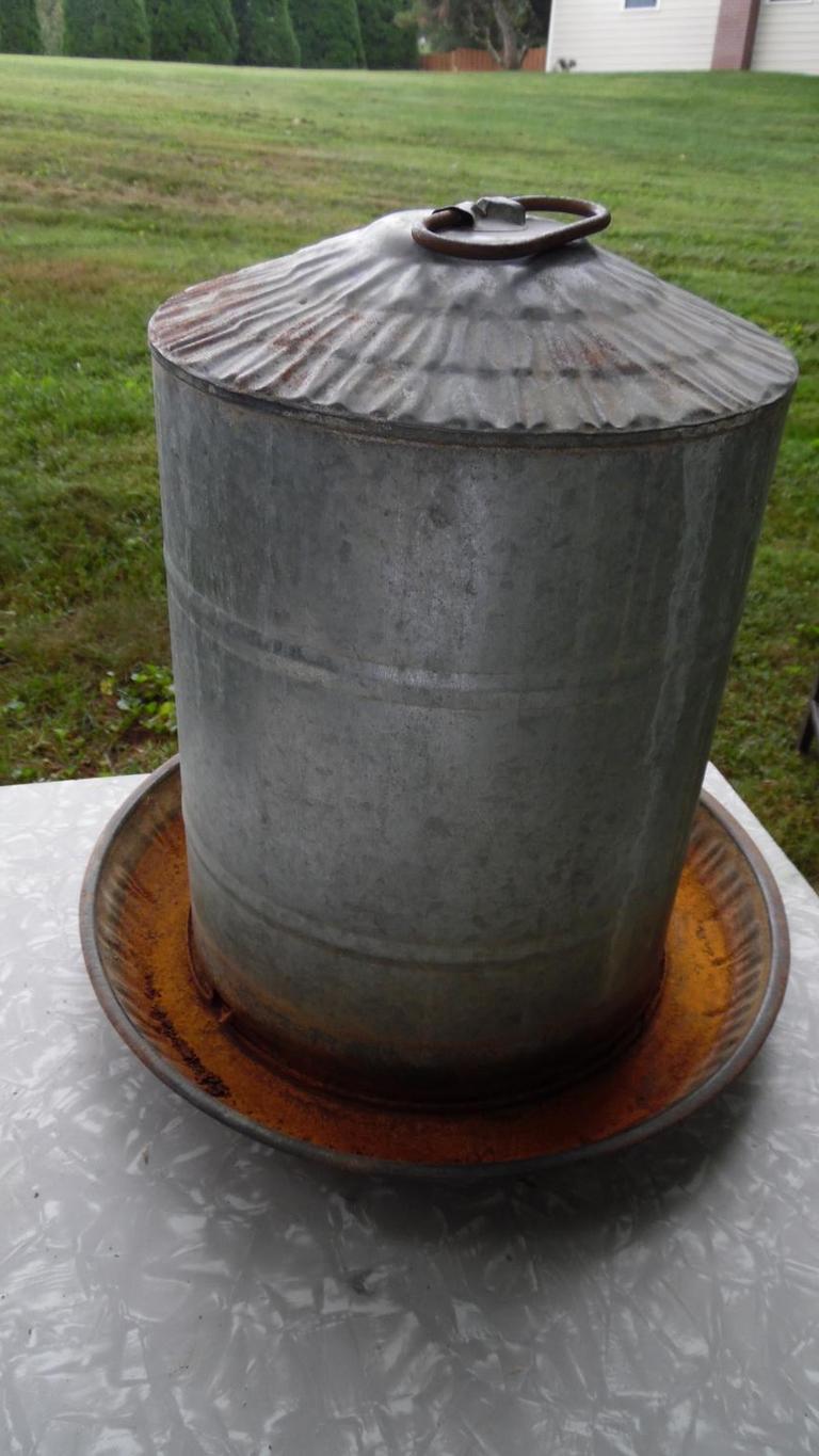Auction Ohio Vintage Metal Chicken Waterer
