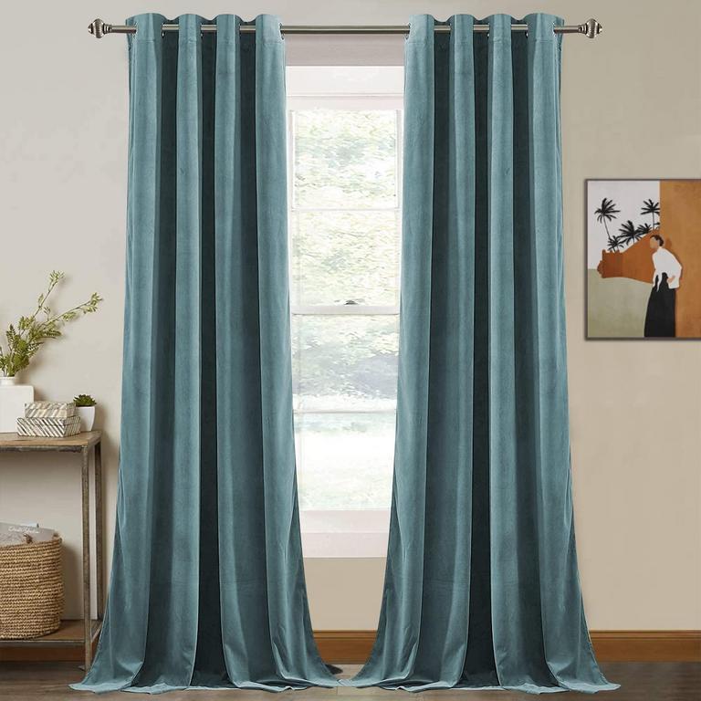 SMILETIME BLUE VELVET CURTAINS