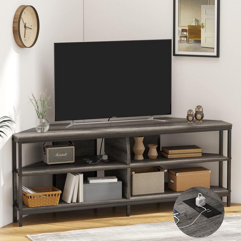 MUTUN 55" CORNER TV STAND GRAY