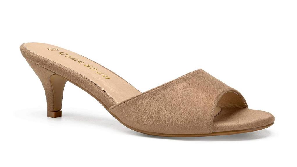 COMESHUN KITTEN HEEL MULES WOMEN'S 9
