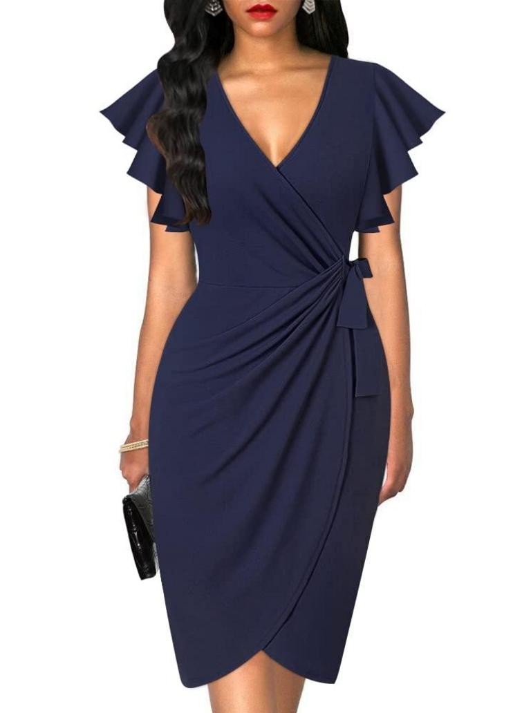 OTEN V NECK DRESS WOMEN'S M