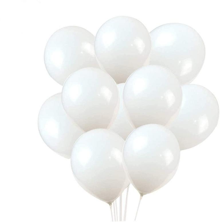 100-PACK 12IN WHITE BALLOONS