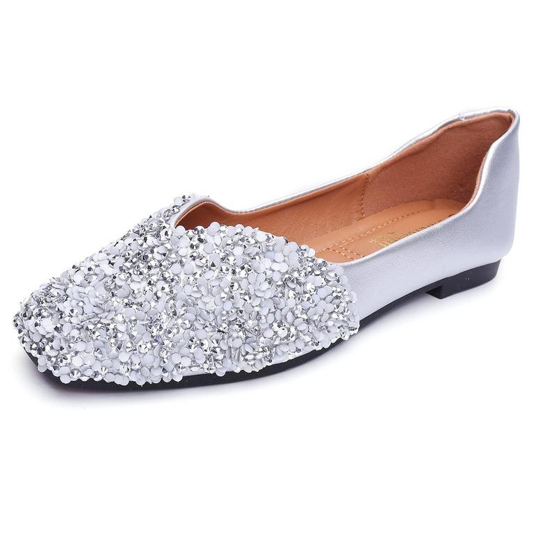QXCGDYXT RHINESTONE FLAT WOMEN'S 9.5