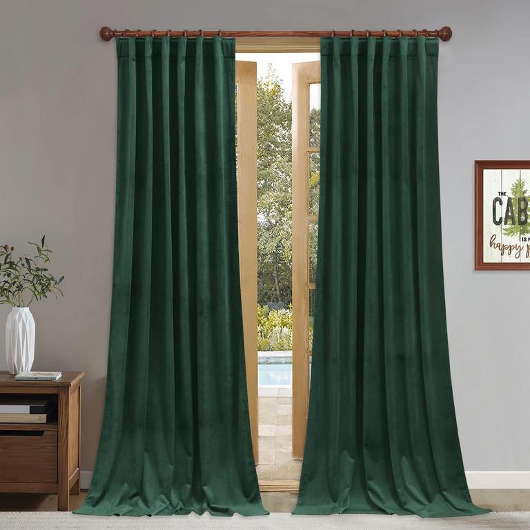 STANGH GREEN VELVET DRAPES