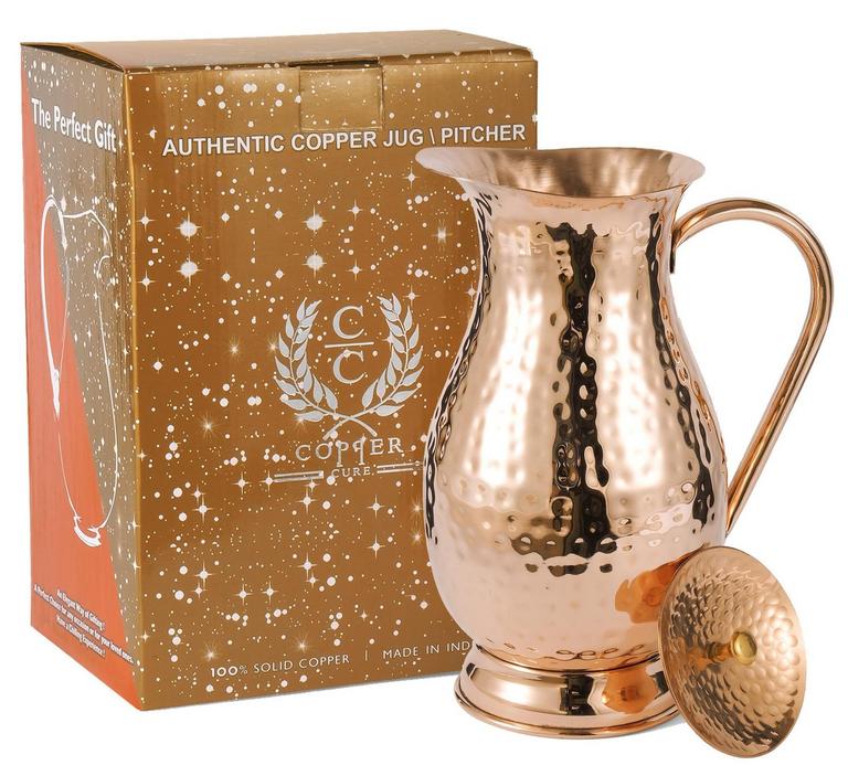 COPPER PITCHER WITH LID