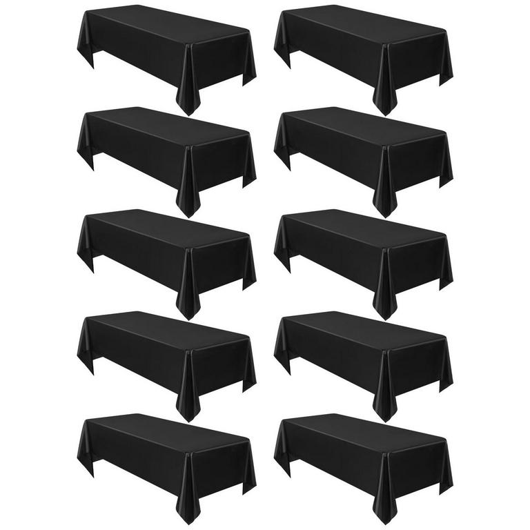 10PK BLACK SATIN TABLECLOTHS